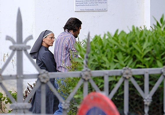 Dos actores, durante el rodaje de este jueves en Ciudad Jardín.