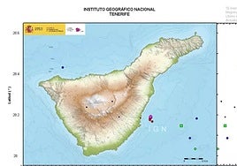 Imagen de la serie sísmica en Tenerife.