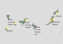 Previsión del tiempo en cada isla para este domingo a las 12.00.