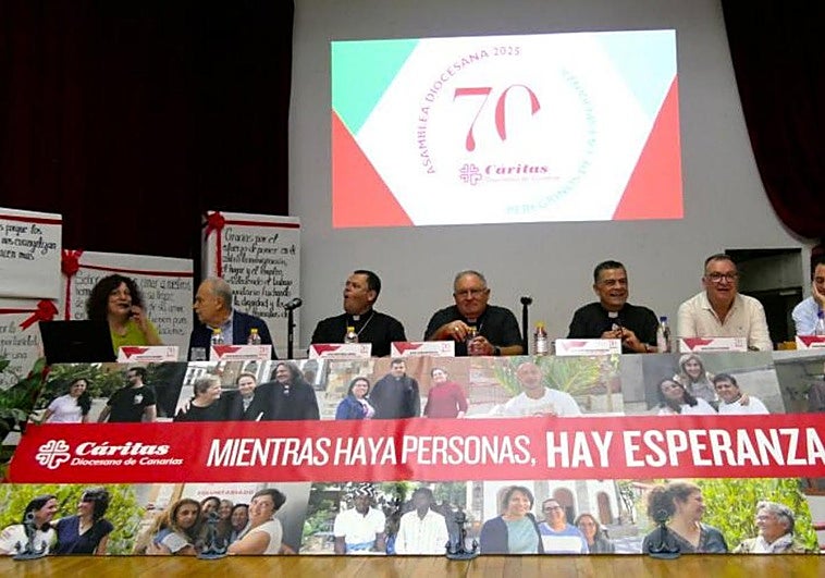 Representantes de Cáritas Diocesana en la asamblea celebrada este fin de semana con benefactores, trabajadores, clérigos y voluntarios.