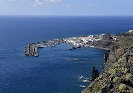 Vista aérea del puerto de Agaete.