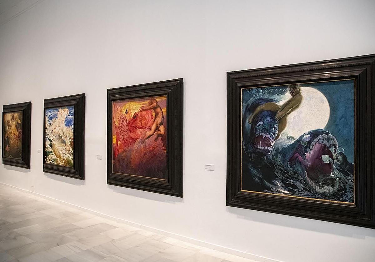 El 'Poema de los elementos' de Néstor durante su exhibición en el Museo Nacional Reina Sofía.