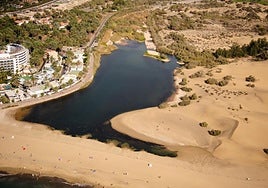 Imagen aérea de la Charca de Maspalomas.