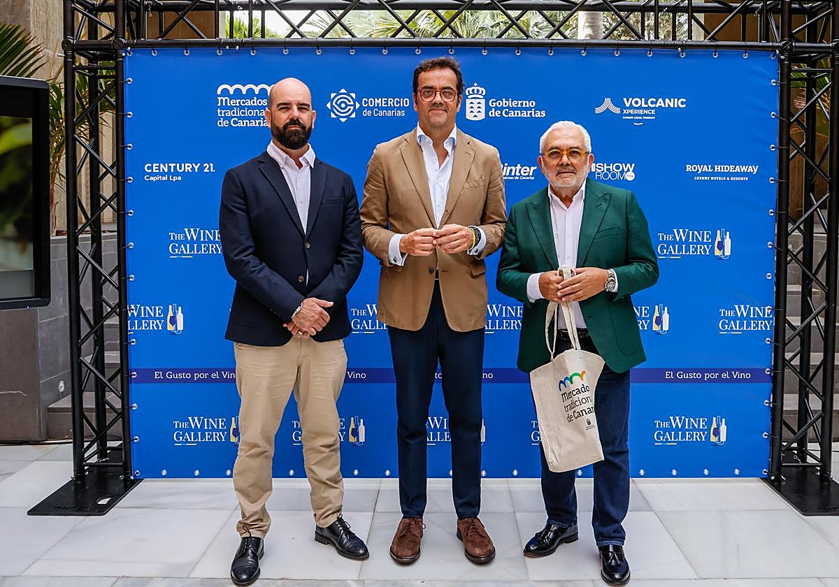 David Mille, Antonio Armas y José Miguel Sánchez en la rueda de prensa esta mañana en el hotel Santa Catalina.