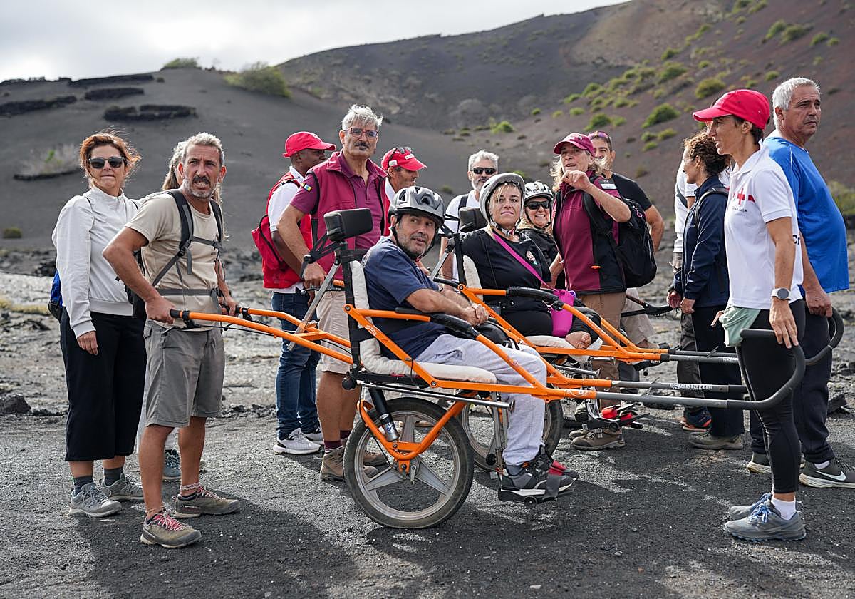 Protagonistas de la especial experiencia en Timanfaya.