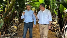 Visita de los consejeros del Gobierno de Canarias a la finca La Rekompensa, en Arucas.