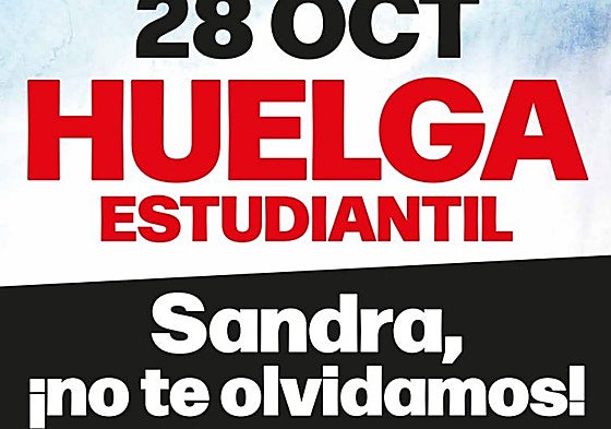Cartel de la huelga organizada por el Sindicato de Estudiantes.