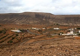 Gavias y viviendas en Guisguey, en el municipio de Puerto del Rosario.