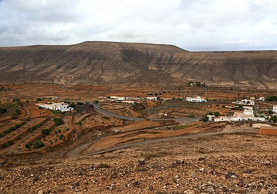 Gavias y viviendas en Guisguey, en el municipio de Puerto del Rosario.