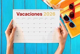 Calendario de vacaciones en 2026.