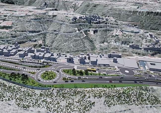 Infografía del proyecto del nuevo acceso a El Secadero desde la carretera GC-110.