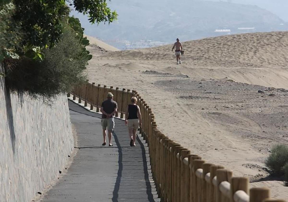 Un tramo del paseo, en su tránsito por las Dunas.