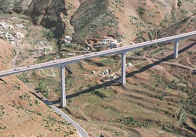 Infografía del viaducto de El Risco.