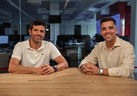 Imagen de Miguel Ángel Valerón y Dani Armas en las instalaciones de CANARIAS7.