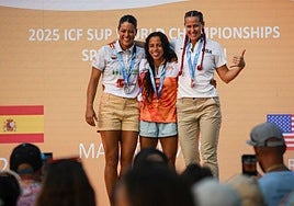 Alba Frey, en el podio.