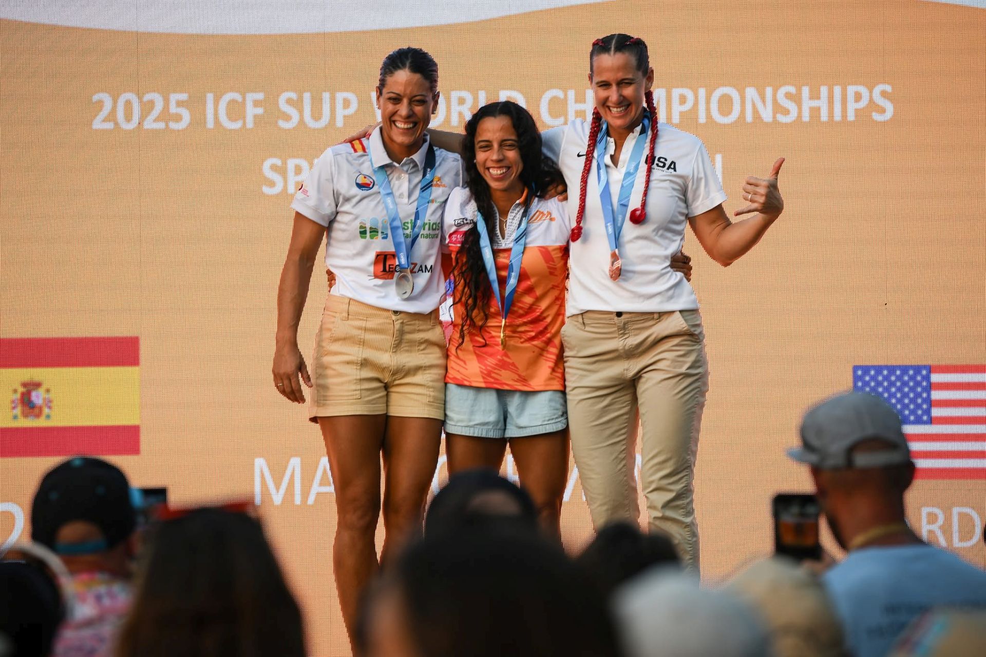 Alba Frey, en el podio.