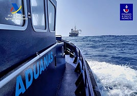 Imagen de la interceptación del buque.