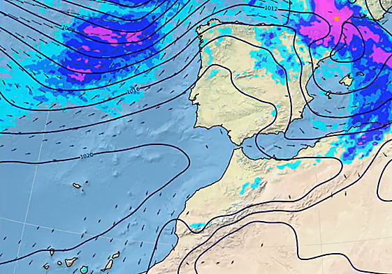 Imagen del mapa térmico para este jueves.