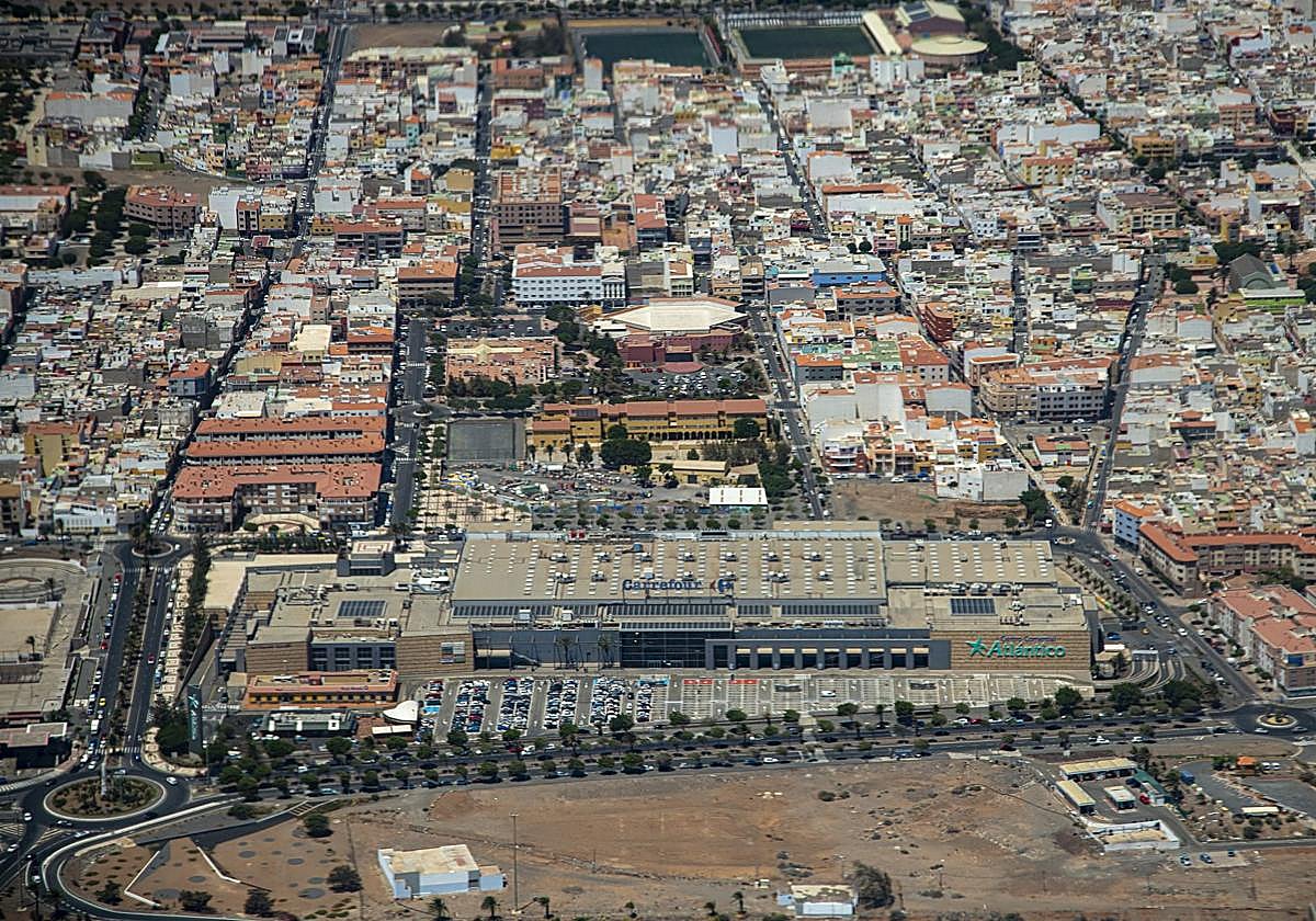 Vista aérea de Vecindario, en Santa Lucía de Tirajana.