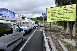 Carretera cortada en Teror