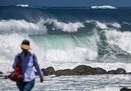 Imagen de archivo de fuertes fenómenos costeros.