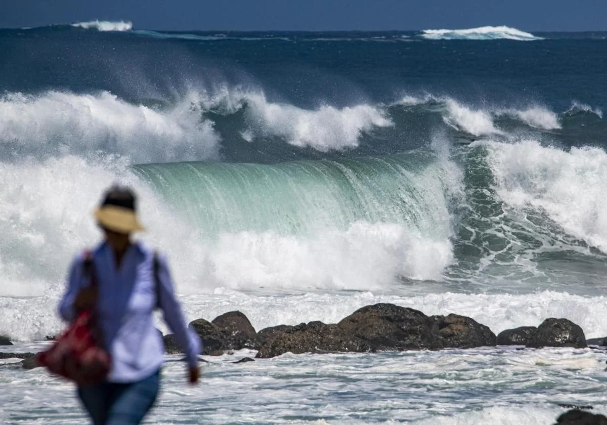 Imagen de archivo de fuertes fenómenos costeros.
