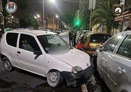 Imagen del accidente que tuvo lugar en la calle Córdoba, en Las Palmas de Gran Canaria.