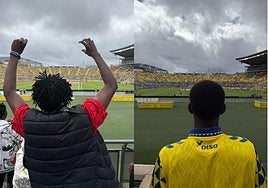 Los jóvenes de la Fundación Canaria Cepsocial disfrutan del encuentro entre la UD Las Palmas y el Racing.