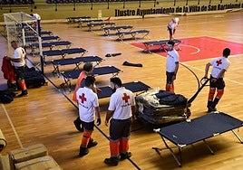 La Cruz Roja ha habilitado 50 camas en el pabellón de El Tablero de Maspalomas.