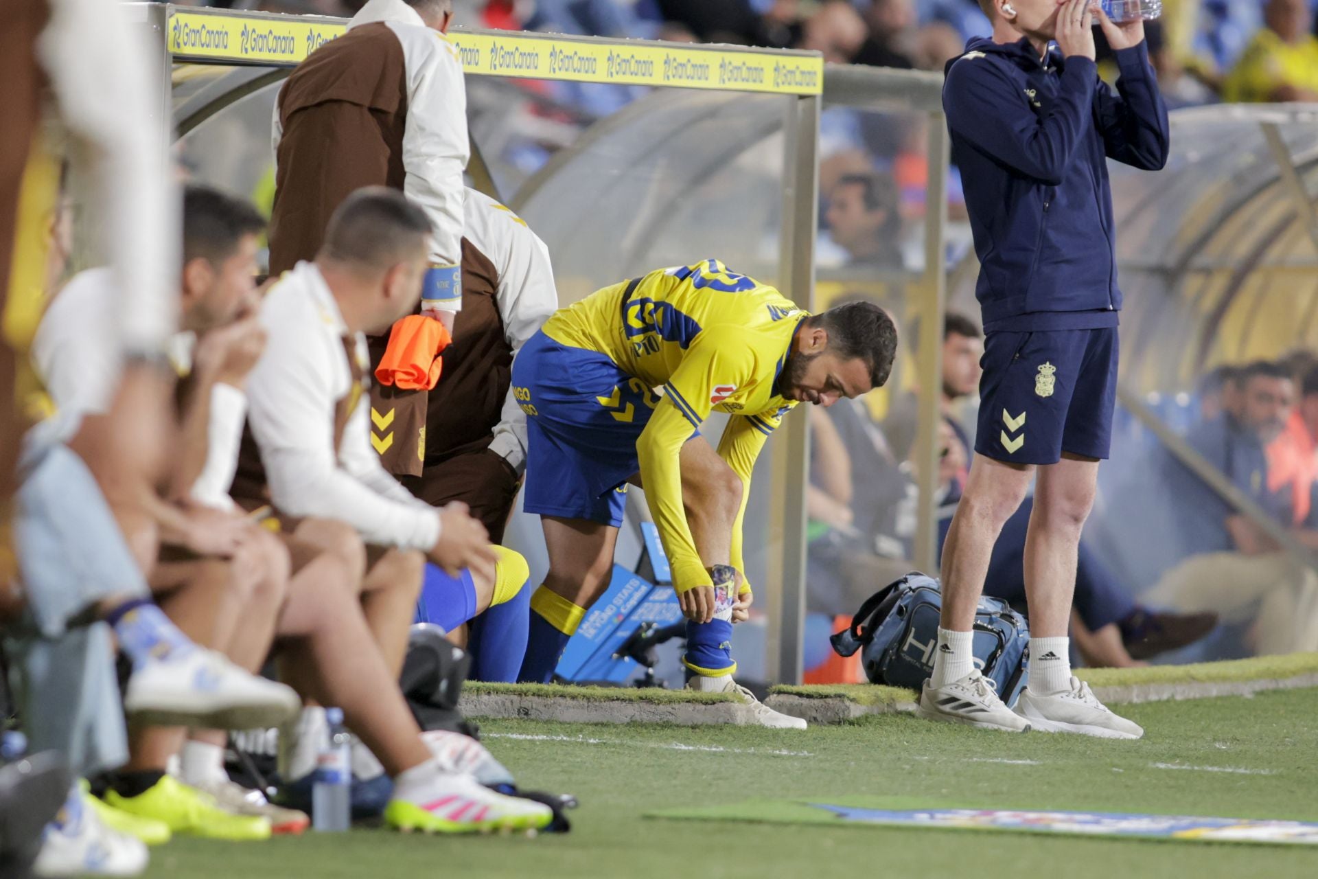 Kirian Rodríguez, el día de su reaparición ante el Cádiz.