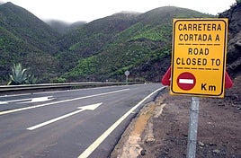 Carretera cortada en Gran Canaria