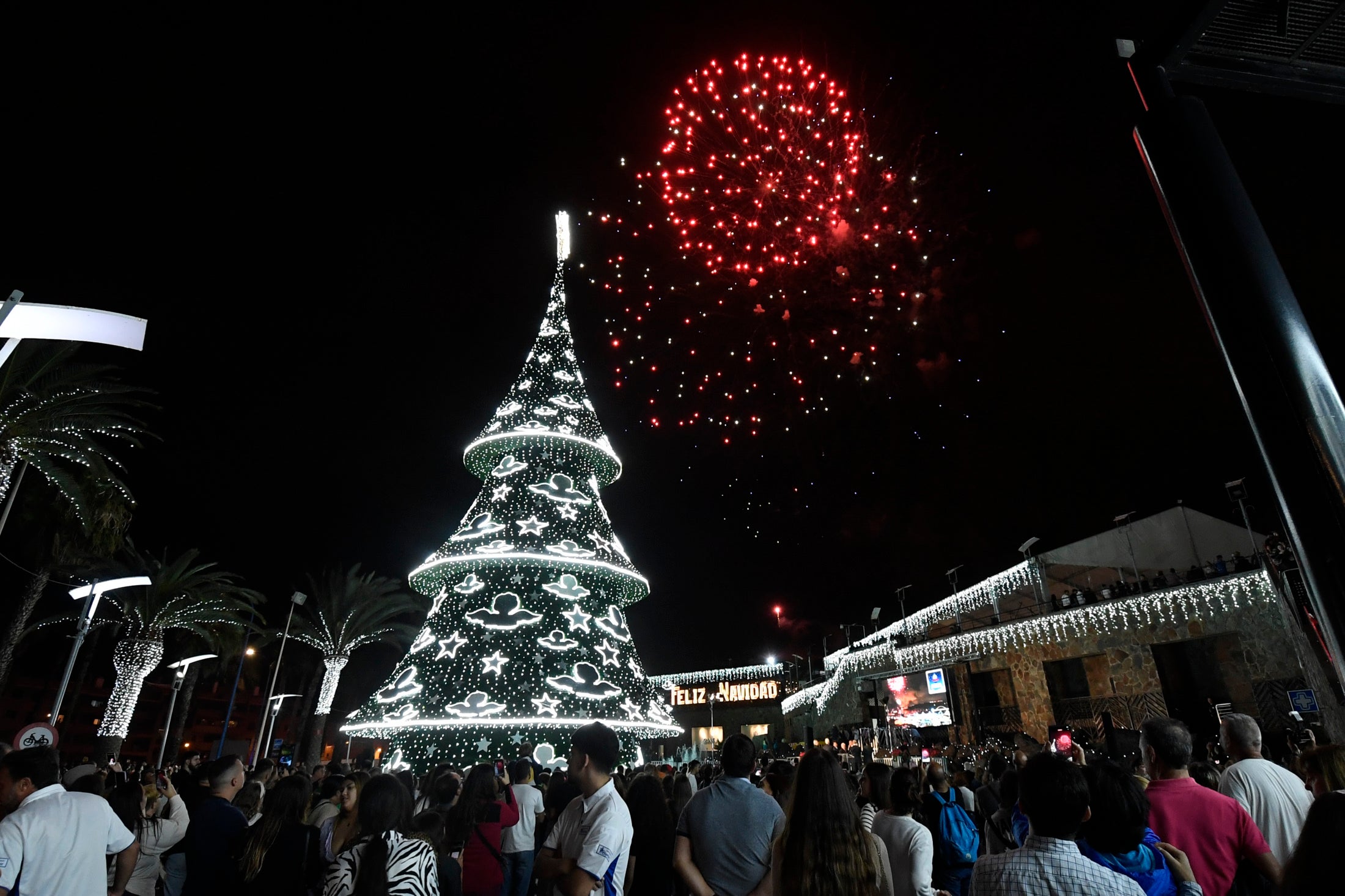 Imagen del árbol navideño en el Centro Comercial Las Arenas.