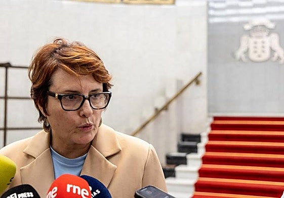 Candelaria Delgado, este lunes en la sede de la Presidencia del Gobierno de Canarias.