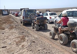 Imagen cedida por el Cabildo de vehículos en Los Ajaches.