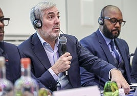 Fernando Clavijo, durante su intervención este lunes en Bruselas.