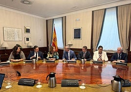Imagen del encuentro en Madrid entre Manuel Domínguez y diputados y senadores canarios del PP.