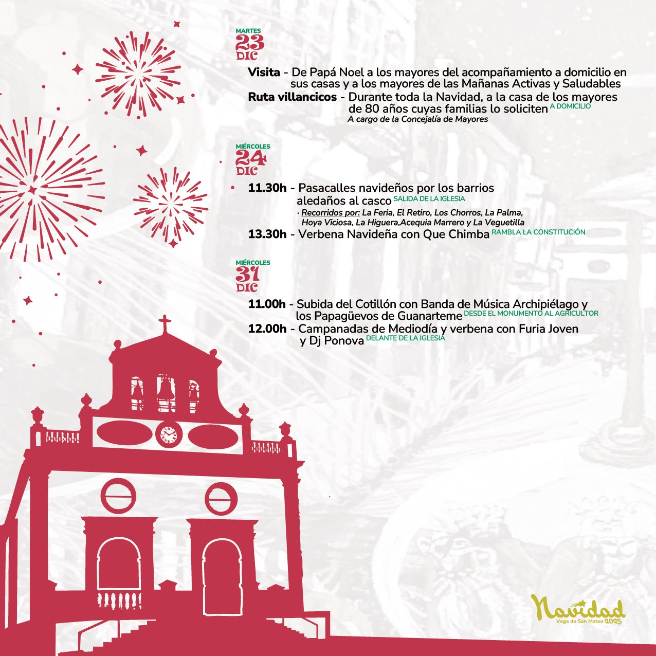 Imagen secundaria 1 - Programa de Navidad en San Mateo 2025: encendido del alumbrado, belenes, actividades y conciertos
