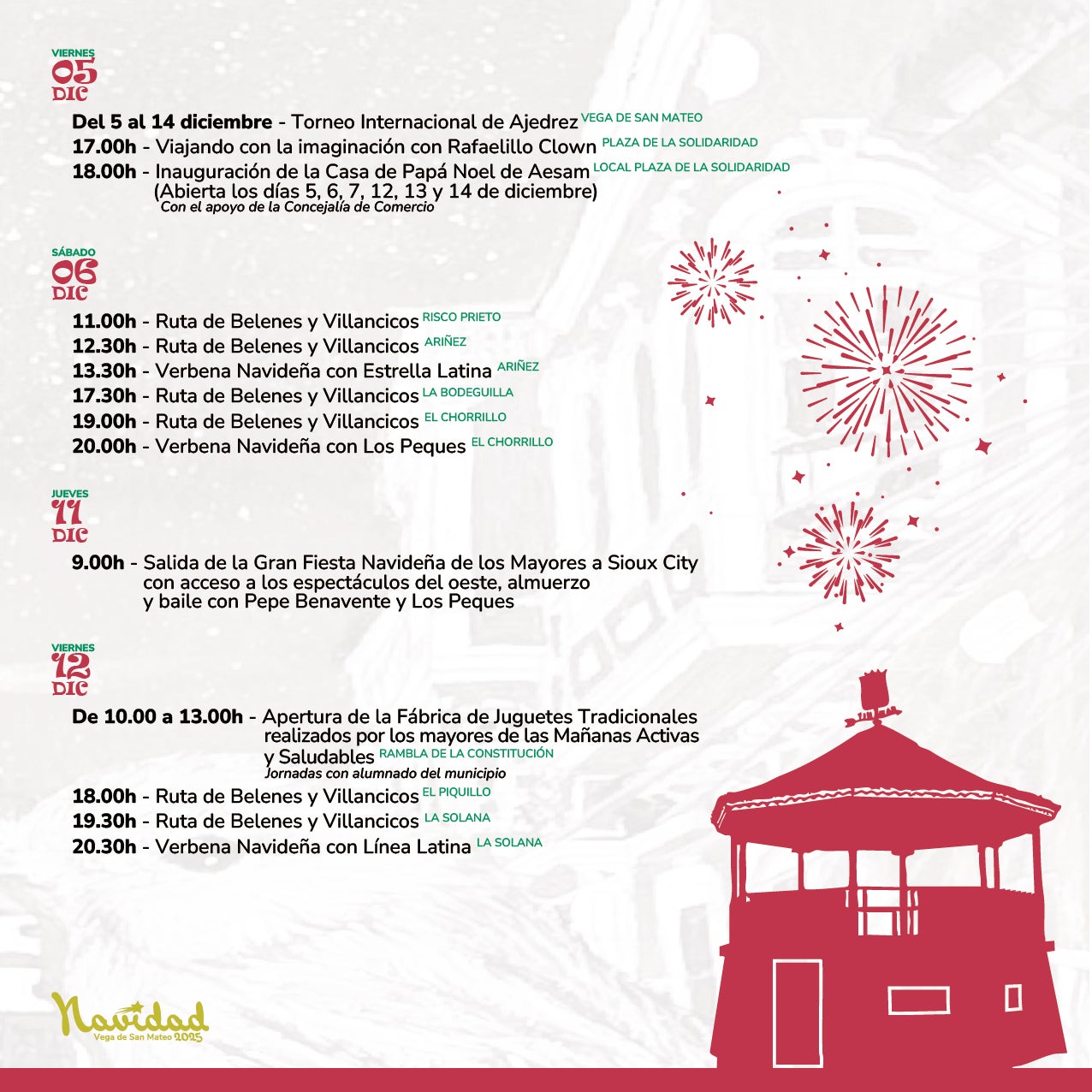 Imagen secundaria 1 - Programa de Navidad en San Mateo 2025: encendido del alumbrado, belenes, actividades y conciertos
