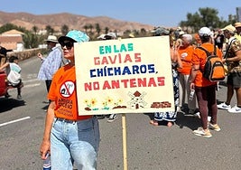 Manifestación convocada por el colectivo social contra las antenas el 23 de agosto de 2025.
