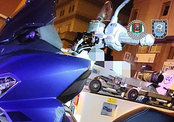 Imagen de la moto interceptada esta pasada madrugada.