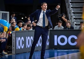 Jaka Lakovic, en un lance del encuentro ante el Barça.