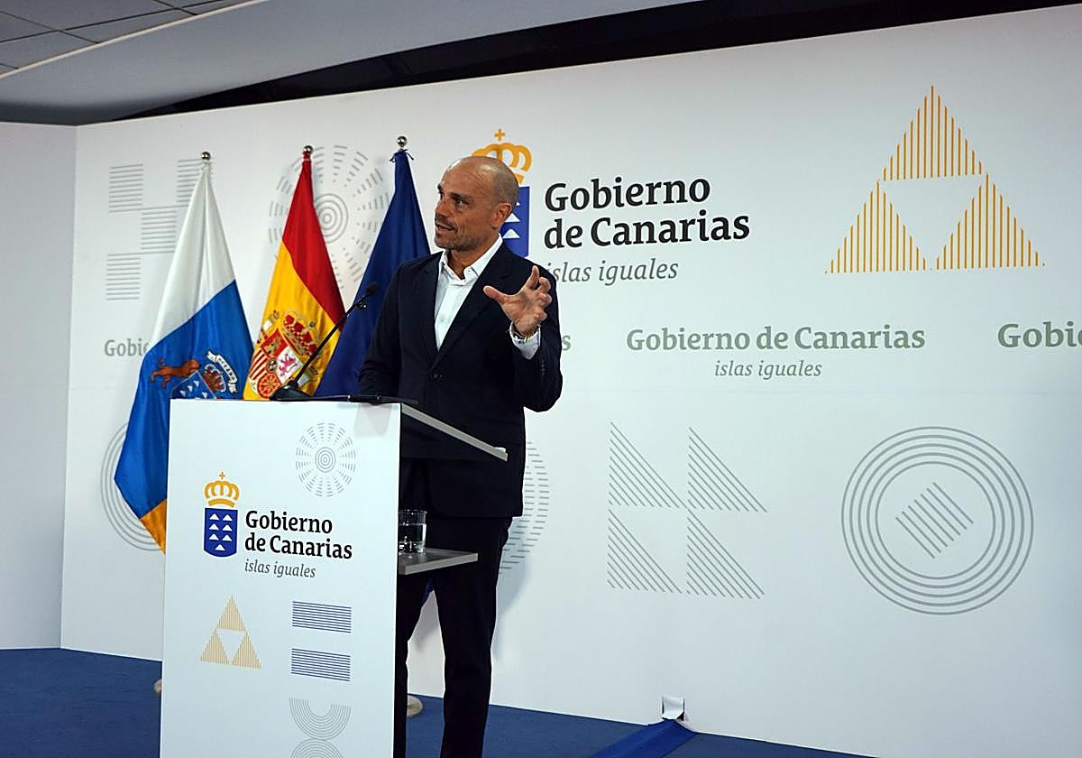 El portavoz del Ejecutivo canario, Alfonso Cabello, este lunes