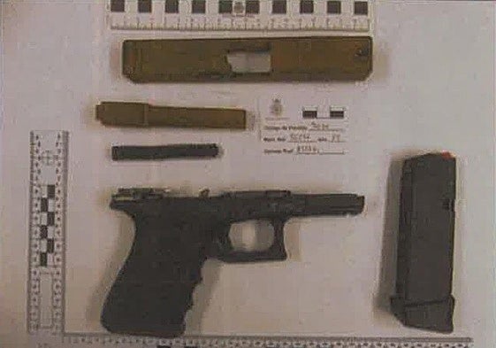 Imagen del arma con la que los sicarios ejecutaron a el Conejero.
