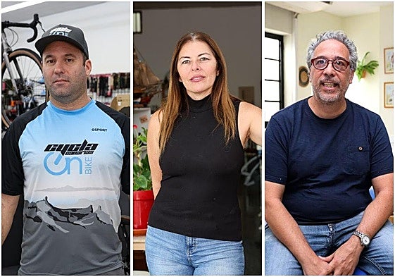 De izquierda a derecha: Fernando Lara, propietario de Cycla Canarias; Raquel Silva, al mando de la empresa Muebles Baratos Las Palmas y Óliver Alonso, al frente de la Escuela de masajes Begoña Ferrero.