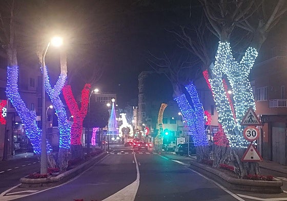 Imagen del alumbrado navideño en Gáldar.