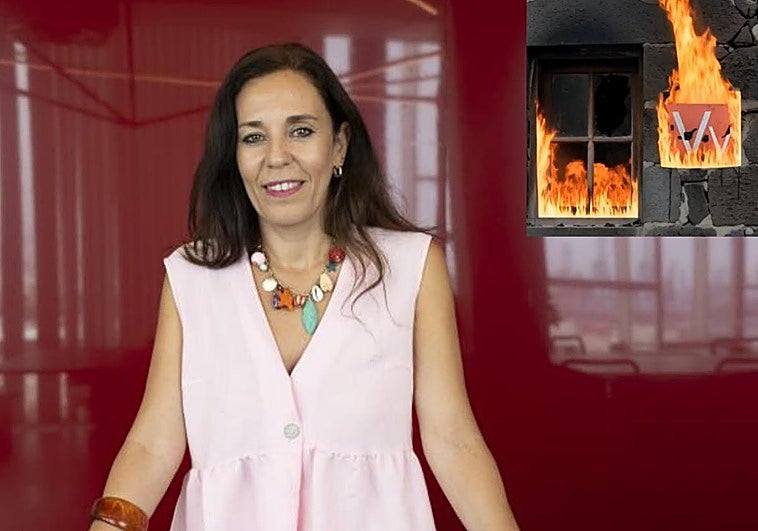 Imagen de la consejera Jessica de León y una de las imágenes hechas con inteligencia artificial sobre la nueva ley de vivienda vacacional difundidas en redes sociales.