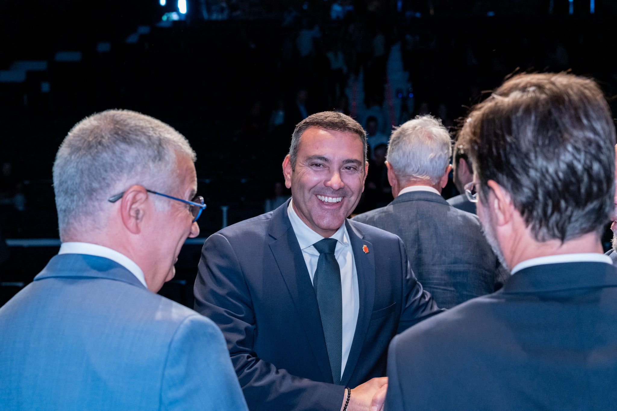 Oswaldo Betancort, presidente insular, en el encuentro reciente en Los Jameos del Agua.