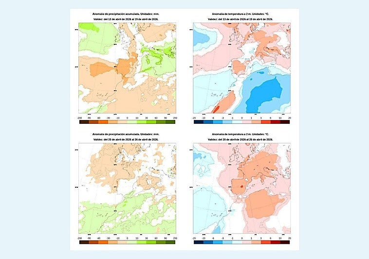 La Aemet publica un mapa que confirma la anomalía en Canarias durante al menos dos semanas más