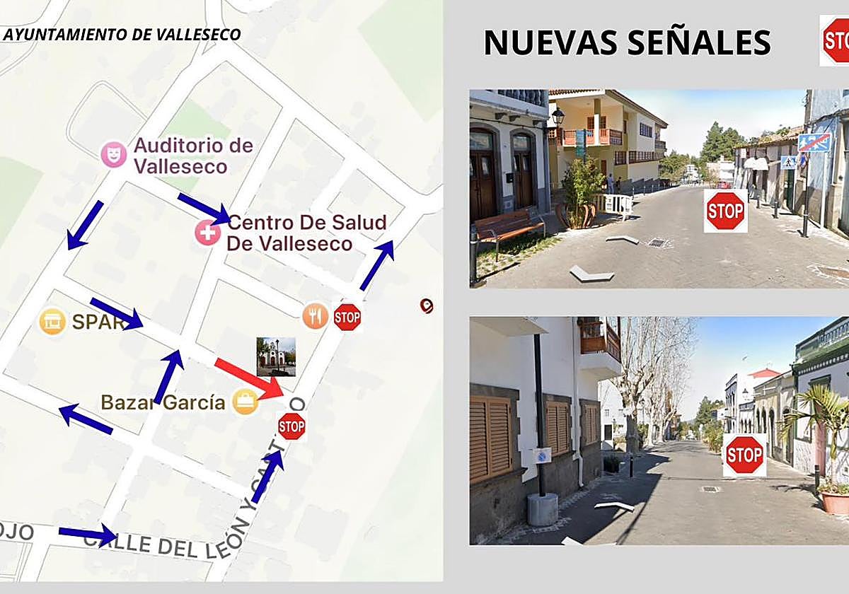 Valleseco reordena el tráfico en el casco urbano del municipio
