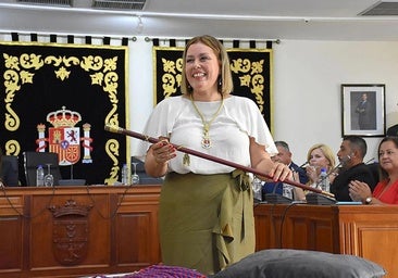 Ástrid Pérez, cuando fue nombrada alcaldesa de Arrecife en 2023.